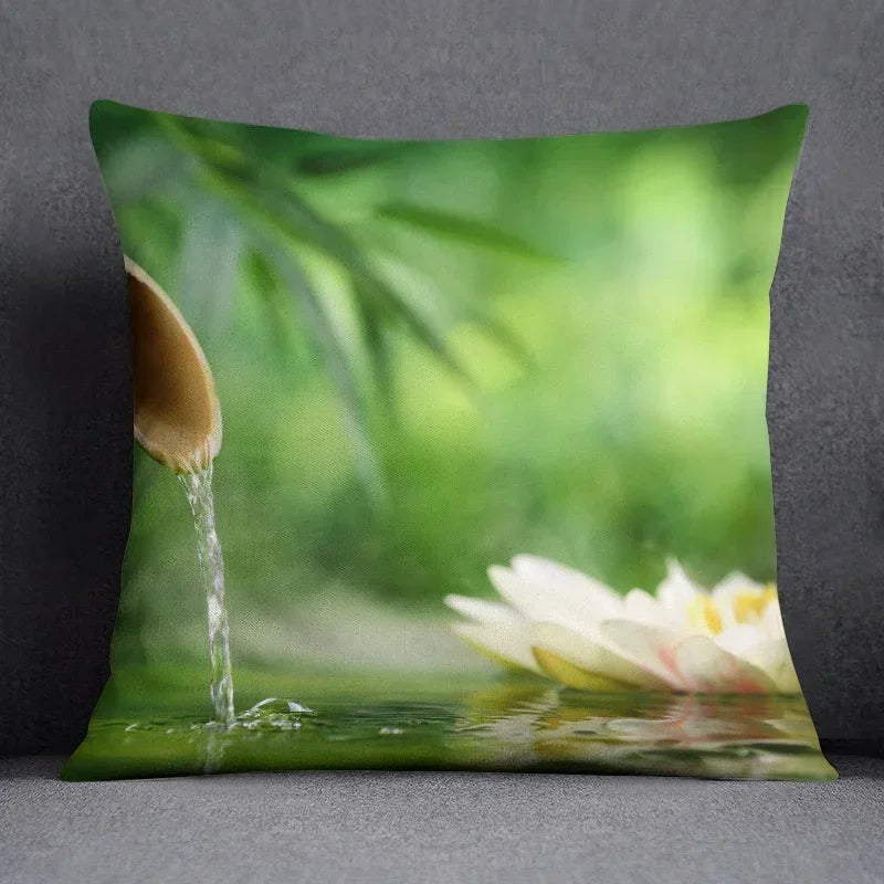 Axyaa Bamboo Forest Pillow Cover Series for Home Office Bedroom Sofa Car