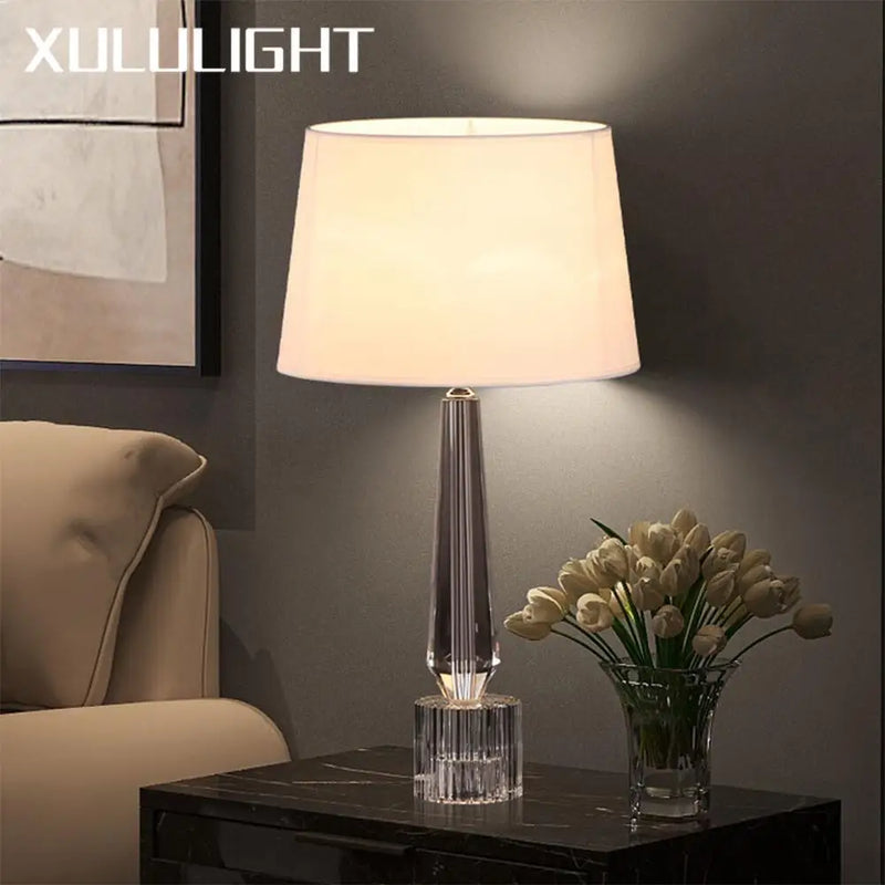 Axyaa Crystal Table Lamp Remote Control LED Light Fixture