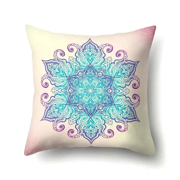 Abstract Geometric Bohemian Pillowcase in Colorful Exotic Style by Axyaa