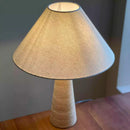 Axyaa Travertine Table Lamp with Fabric Lampshade & LED Bulb