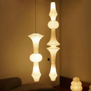 Axyaa Wabi Sabi Cotton Paper Pendant Lamp for Loft Living Room - Vertical Design
