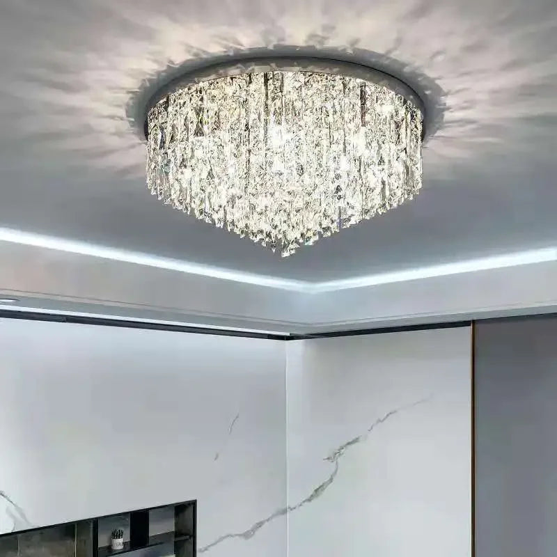 Axyaa E14 Crystal Ceiling Lamp Gold/Chrome Luxury Kitchen Island Lighting