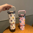 Axyaa Stainless Steel Thermos Bottle with Straw, 20&30oz Capacity