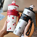 Axyaa Insulated Straw Tumbler Cold Water Cup -  Cute & Portable Large Capacity Iced Coffee Bottle