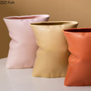 Axyaa Ceramic Vase Hydroponics Flower Pots Desk Decoration Aesthetic Floral Room Decor