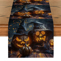 Axyaa Jack-O-Lantern Wizard Hat Table Runner for Festive Home Decor