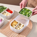 Axyaa 3 Grids Food Storage Box for Garlic, Onion, Pepper - Kitchen Organizer