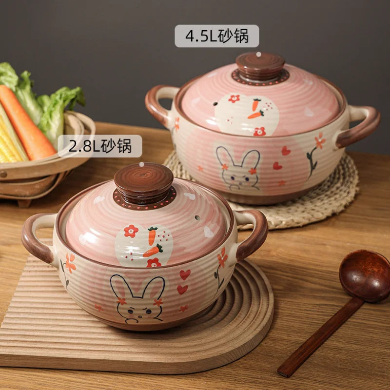 Axya Ceramic Gas Casserole Saucepan for Soup and Cooking - Kitchen Cookware Pot