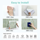 Axyaa 3D Green Tile Sticker, Self-adhesive Fish Scale Backsplash for Kitchen Bathroom