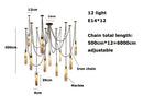 Axyaa Industrial Marble Iron Chain LED Chandelier for Home Décor