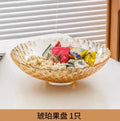 Axyaa Glass Fruit Tray for Living Room Coffee Table - High-End Snack Tray