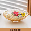 Axyaa Glass Fruit Tray for Living Room Coffee Table - High-End Snack Tray