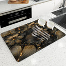 Axyaa Absorbent Kitchen Drying Mat for Tableware Drying and Decor
