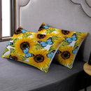 Axyaa Yellow Sunflower Floral Duvet Cover Set for Kids Girls Boys