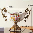 Axyaa American Retro Ceramic Vase High Footed Double Ear Home Decoration