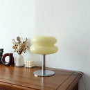 Axyaa Ceramic Table Lamp with Fabric Art Lampshade for Living Room Decor