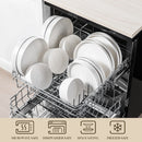 Axyaa 12/16/18/24 Piece Black Rim Dinnerware Sets with Standing Edge
