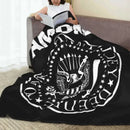Axyaa Ramone Merch Punk Rock Flannel Blanket Vintage Throw Blankets for Home Hotel