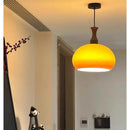 Axyaa Retro Glass Chandelier Light Fixture Solid Wood Pendant Lamp