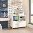 Axyaa White Lateral File Cabinet with Drawer, Adjustable Hanging Rod for Letter/Legal/A4 Files