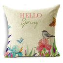 Axyaa Spring Floral Oil Painting Pillowcase for Home and Car Decor
