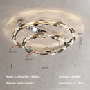 Axyaa Crystal LED Pendant Chandelier, Dimmable Modern Chrome Hanging Light