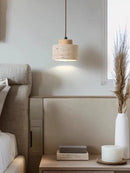 Axyaa Yellow Travertine Pendant Lamp for Bedroom, Dining, Bar - Wabi-sabi Style LED