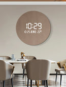 Axyaa Circular Decorative Human Body Induction Digital Clock Wall Lamp Living Room Wall