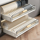 Axyaa Pull-Out Dish Rack with Wooden Handle and Spice Box Storage Rack