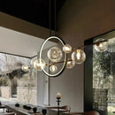 Axyaa White Glass Led Chandelier for Modern Living Room Magic Bean Lighting