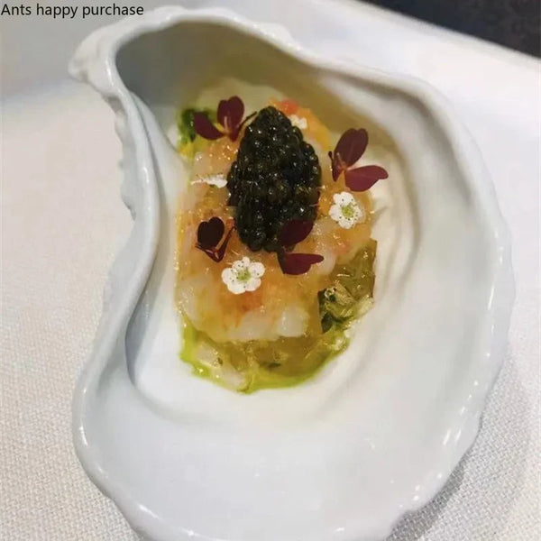 Axya Irregular Ceramic Oyster Plate Set for Dining and Décor