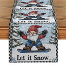 Axyaa Christmas Dwarf Snowflake Table Runner for Kitchen Dining Decor