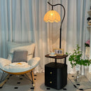 Axyaa Wooden Storage Rack Integrated Floor Lamps LED for Bedside Table Living Room