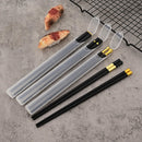 Axyaa Black Gold Alloy Chopsticks Set - Reusable Non-slip Korean Sushi Sticks