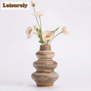 Axyaa White Ceramic Flower Vase Hydroponic Pot for Home Desk Decor