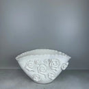 Axyaa White Rose Embossed Porcelain Flower Vase - Home Decor Craft