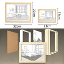 Axyaa LED Art Picture Table Light with Wood Frame Wall Decor Lamp