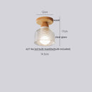Axyaa Modern Wood Glass LED Ceiling Light for Kitchen Living Room Decor