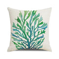 Axyaa Coral Marine Life Watercolor Cushion Cover Ocean Fish Linen Pillowcase