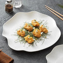 Axyaa White Ceramic Molecular Cuisine Plate Steak Salad Dessert Dish