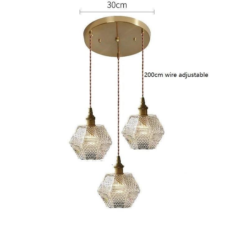 Axyaa Clear Glass LED Pendant Lights - Nordic Modern Hanging Lamp