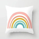 Pink Geometric Pillowcases for Living Room Sofa Decor by Axyaa
