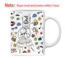 Axyaa Personalized Dad and Kids 3D Effect Mug Fist Bump Coffee Cup - Father's Day Gift