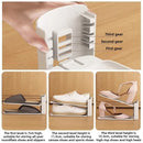 Axyaa Double-Layer Shoe Storage Cabinet with Layered Partition - Space Saving Entryway Organizer