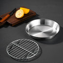 Axyaa Stainless Steel Round Baking Tray with Grid - Versatile Kitchen Baking Tools