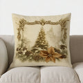 Axyaa Snow-Dusted Pine Trees Pillow Cover for Sofa, Bedroom, Car