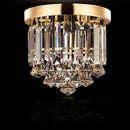 Axyaa Stainless Steel Round Crystal Ceiling Lights for Hotel Lobby, Bar, Cafe