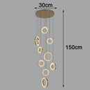 Axyaa Crystal Stair Chandelier: Modern LED Ceiling Light for Living Room