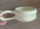 Axyaa 8oz Chubby Ceramic Coffee Mug, Short Wavy Style, Wide Mouth Cup