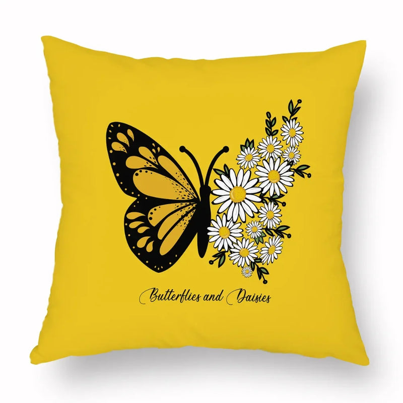 Axyaa Yellow Daisy Peach Skin Pillowcase